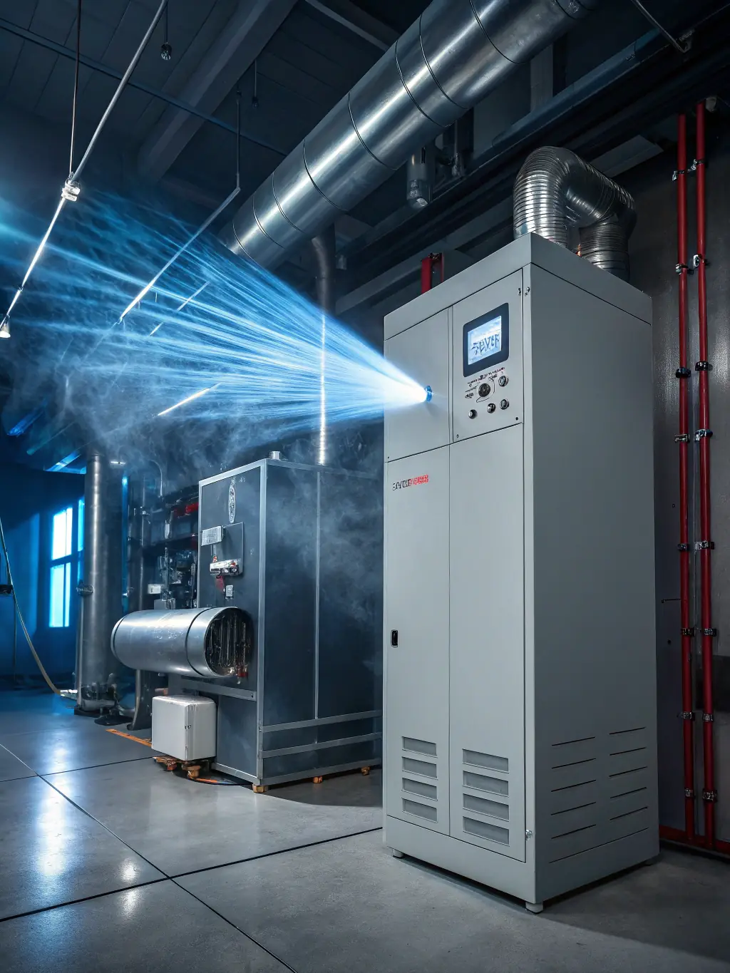 Image of a ventilation system in a grow room, demonstrating the importance of proper airflow in regulating temperature and humidity.